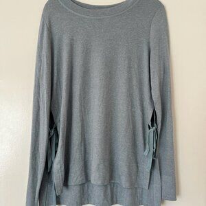 New UGG Blue Gray Tie Sides Sweater - S